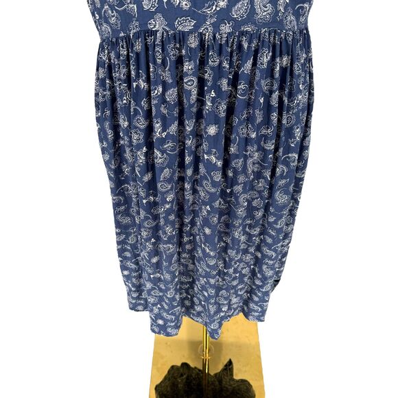 VTG 90s Leslie Fay Paisley Button Down Midi Dress Size 10 Short Sleeve Feminine - Picture 10 of 12